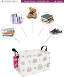 Rectangular Storage Basket Fabric Organizer Bin for Toys,Books,Clothes,Gifts,Pets-Perfect for Home,Office,Nursery,Dorm,Shelf(Rec-Star Rainbow ) by TinyTreasures Baby Boutique