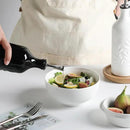 Sweejar Ceramic Olive Oil Dispenser Bottle, 20 Oz Relief Opaque Oil Cruet Protects To Reduce Oxidation, Suitable for Storage Vinegar, Soy Sauce,Liquids,Set of 2 (White Black) by CozyNest Decor