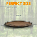 Farmhouse Oak 24" Lazy Susan Turntable Organizer for Cabinet, Round Wooden Lazy Susan Organization and Storage for Dining Table, Pantry, Kitchen, Countertop, Cupboard,Home Decor, Walnut by CozyNest Decor