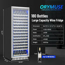 Freestanding 180 Bottle Wine Fridge - 24" Built-in Cooler with Upgraded Compressor Cooling and Intelligent Temperature Memory, Large Capacity Refrigerator by CozyNest Decor