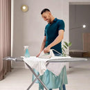 Ironing Board, Heat Resistant Cover Iron Board with Steam Rest, Non-Slip Foldable Ironing Stand. Heavy Sturdy Metal Frame Legs Iron Stand(13 * 34 * 53 Inches) (Silver Gray) by CozyNest Decor
