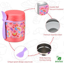 10oz Soup Thermo for Hot Food Kids,Lunch Thermo Kids Food Jar with Spoon Hot Insulated Food Containers,Leak Proof Stainless Steel Wide Mouth Lunch Food Thermo Jar for School(Pink-Rainbow) by TinyTreasures Baby Boutique