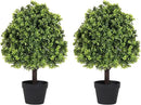 27“ Realistic Artificial Boxwood Topiary Trees Set of 2, Faux Boxwood Plants Outdoor UV-Resistant, No Maintenance Curb Appeal Fake Evergreen Bushes & Shrubs for Front Porch Outside Planter Decor by GreenHaven Gardens