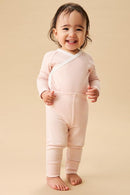 MORI Luxurious Baby Leggings in Blue Stripe, Elastic Waist, Organic, 0-3 Months by TinyTreasures Baby Boutique