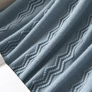 MIULEE Dusty Blue Cozy Knitted Throw Blanket for Couch Textured Knit Blanket with Tassels Woven Acrylic Wave Pattern Boho Blankets for Sofa Bed Chair 50"x60" by CozyNest Decor