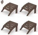 GREENVINES Adirondack-Ottoman | Wood Grain | Set of 4 | HDPE Plastic | Outdoor Footrest | All Weather | Foot Rest | Foot Stool | Dark Brown | for Adirondack Chair by CozyNest Decor