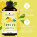Handcraft Blends Organic Lemon Essential Oil – 1 Fl Oz – 100% Pure and Natural – Premium Grade Essential Oil for Diffuser and Aromatherapy by CozyNest Decor