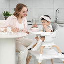 Baby High Chair, 7 in 1 Convertible High Chairs for Babies and Toddlers, Kids Learning Table, Building Block Table, Toddler Dining Chair with 360° Rotating Seat, 5-Point Safety Harness (Grey) by TinyTreasures Baby Boutique