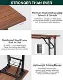 Frylr Small Folding Computer Desk – Portable 35.8 Inch Foldable Laptop Table, Collapsible and Compact for Easy Storage and Fast Setup, Lightweight for Small Spaces, Craft and Study Use, Dark Walnut by CozyNest Decor