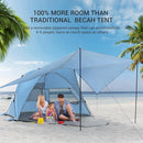 Elegear Beach Tent with Canopy, 1-Second Setup Pop Up Sun Shelter Shade, UPF 50+ UV Protection Silver-Coated Lightweight Portable Beach Cabana by TinyTreasures Baby Boutique