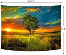 Delur Sunset Tree of Life Tapestry Forest Nature Landscape Wall Hanging Tapestry Scenic Tree Woodland Natural Sunrise Headboard for Bedroom Living Room Home Decor (51.2" x 59.1") by CozyNest Decor