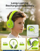 seenda Kids Wireless Active Noise Cancelling Headphones, 60H Playtime, Safe Volume (74/85/94dB), Bluetooth 5.4, Type-C Foldable Headphones with Mic for School, iPad, Airplane, Travel, Green by TinyTreasures Baby Boutique