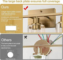 3 Light Bathroom Light Fixtures, Brass Vanity Lights for Bathroom with Clear Glass Shades, Modern Bathroom Wall Sconces for Mirror Living Room Cabinet by CozyNest Decor