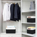 Storage Bins Large Fabric Storage Baskets for Shelves 3 Pack, Decorative Linen Closet Baskets with Handles for Organizing, Shelf, Clothes, Home, Office, 15x11x9.5Inches (Black&White) by CozyNest Decor