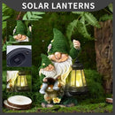 Solar Garden Gnome Statue Flocked Reading Parent & Child Gnomes with LED Light, Outdoor Waterproof Lawn Ornament Decor for Patio Lawn Yard Pathway Gift Idea for Women Mom Mothers Day by CozyNest Decor