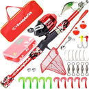 DaddyGoFish Kids Fishing Pole - Rod Reel Combo Tackle Box Starter Set - First Year Small Gear Kit for Boys Girls Toddler Youth Age Beginner Little Children by TinyTreasures Baby Boutique