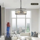 12” 3-Light Modern Crystal Chandeliers Black Dinning Room Light Fixture, Round Pendant Light Kitchen Island Chandelier, Flush Mount Ceiling Light for Living Room Entryway Bedroom Foyer by CozyNest Decor