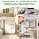 20 Pack Vkania Magnetic Cabinet Locks Baby Proofing - Baby Safety Latches for Drawers and Cabinets -Easy Installation No Drilling by TinyTreasures Baby Boutique