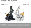 Heavy Duty Book Ends for Shelves, Thinker Decorative Bookends for Heavy Books, Unique Book Stoppers to Hold Book, Bookshelf Accessories, Modern Home Office Decor Aesthetic Black & White by CozyNest Decor