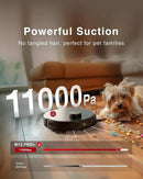 Yeedi M12 PRO+ Robot Vacuum and Mop, 11000Pa Strong Suction, ZeroTangle Technology, TruEdge Deep Mopping, Auto Mop Washing/Drying, Auto-Lift Mopping, Mini Omni Station, Black by CozyNest Decor