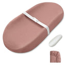 Blissful Diary Muslin Baby Changing Pad with Waterproof Lining Foam, Diaper Changing Table Pad with Cover for Dressers (Dusty Pink, Avocado) by TinyTreasures Baby Boutique