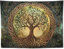 keowhsf Tree of Life Tapestry – Fantasy Forest Nature Landscape Wall Art with Mystic Green Aesthetic, Large Wall Hanging for Bedroom, Living Room, Home Decor by CozyNest Decor