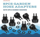 8pcs Garden Hose Adapters, 3/4'' Faucet Convert to 1/4'' Drip Irrigation Tubing, Drip Irrigation Hose Connectors for Outdoor Watering, Fittings with 8pcs Rubber Washers (2 Barbs) by GreenHaven Gardens