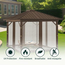 Replacement Gazebo Mosquito Netting 10' x 12',Universal Netting for Canopy Tent,4-Panel with Zipper for Outdoor Patio,Backyard (Mosquito Net Only,Brown) by GreenHaven Gardens