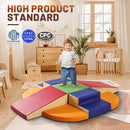 9-Piece Climbing Foam Blocks: Soft PU Leather - Baby Climb and Crawl Activity Blocks - Kids Play Gym Equipment Indoor for Development by TinyTreasures Baby Boutique