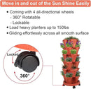Vertical Planter 6 Tier Stackable Planters Garden Planters Strawberry Herb Flower and Vegetable Planter Indoor Outdoor Gardening Pots with Removable Wheels and Tools by CozyNest Decor