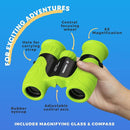 Promora Binoculars for Kids, Set with Magnifying Glass & Compass Purple - Perfect Toy for Little Boys and Girls, Kids Binoculars for 3-12 Years Boys and Girls Present for Toddler by TinyTreasures Baby Boutique