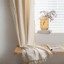 Sutuo Home Boho Curtain Crochet Dots Patchwork Semi-Blackout Bohemian Handmade Tassels, Rod Pocket Window Treatment Vintage Rustic Farmhouse Drapes for Living Bedroom, 1 Panel 59" W x 84" L, Beige by CozyNest Decor
