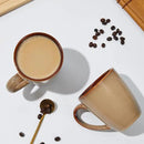 Coffee Mug 16 oz, Ceramic Coffee Mugs Set of 4, Reactive Glaze Mug for Latte/Tea/Cappuccino, Large Stackable Mug Set for Men, Women, Dad, Mom, Dishwasher & Microwave Safe, Brown Yellow by CozyNest Decor