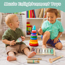Raimy Musical Instruments Set - Neutral Colors Wooden Montessori Toys Percussion Music Modern Boho Xylophone Birthday Gifts for 1 2 3 Year Old Kids Baby Toddlers Boys Girls 3+ with Storage Bag by TinyTreasures Baby Boutique