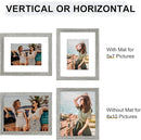 Vittanly 8x10 Picture Frames Set of 9, Shatter Resistant Plexiglass, Display 5x7 Pictures with Mat or 8x10 without Mat, Photo Frames for Wall or Tabletop, Engineered Wood, Grey by CozyNest Decor