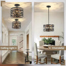 Farmhouse Chandelier, Dining Room Light Fixture, 3-Light Modern Black Pendant Light Fixture, Rustic Industrial Ceiling Hanging Light Fixture for Entryway Foyer Kitchen Over Table Hallway by CozyNest Decor