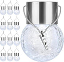 12Pack Outdoor Hanging Solar Lights - Solar Powered Crackle Glass Ball Lights Waterproof Tree Hanging Outdoor Globe Lights with Hook for Garden Balcony Patio Christmas Party Decoration, Daylight White by GreenHaven Gardens