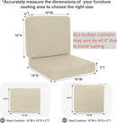 Favoyard Outdoor Deep Seat Cushion Set, 19 x 19 Inch Rainproof & 3-Year Fade Resistant Patio Furniture Cushions, Removable Seat Bottom & Back Cushion Covers with Ties for Chair, Sofa, Couch, Beige by GreenHaven Gardens