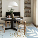 Lahome Boho Blue Area Rug for Living Room - 5x7 Rug Machine Washable Non-Slip Soft Bedroom Rugs Ultra-Thin Large Rug for Dining Room, Botanical Print Indoor Modern Rug for Classroom Nursery Office by TinyTreasures Baby Boutique