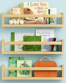 Floating Nursery Book Shelves for Wall, Natural Wood Wall Bookshelf for Kids Room Bedroom, Small Wooden Hanging Baby Book Shelf and Toy Organizer for Nursery Girl Boy Toddler Child - Set of 3 by TinyTreasures Baby Boutique
