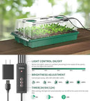 Seed Starter Tray, 80-Cells Seedling Starter Trays with Grow Light and Humidity Dome, Reusable Seed Germination Kit for Indoor Gardening Seed Starting (2 Pack, Green Base) by GreenHaven Gardens