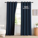 NICETOWN 100% Blackout Curtains 84 Inch Length 2 Panels Set, Thermal Insulated Long Curtains & Drapes, Room Darkening Grommet Drapes for Living Room Bedroom Window (W52 x L84 Inch, Navy) by TinyTreasures Baby Boutique