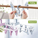 Clothes Drying Hanger with 12 Clips, 2 Pack Folding Portable Hanging Drying Rack,Drip Foldable Hanging Rack, 360° Rotatable Hook for Drying Towels Bras Baby Clothes Gloves Plastic(Blue&Purple) by TinyTreasures Baby Boutique