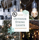 Hometown Evolution, Inc. E26 Outdoor Commercial String Lights with Suspended Socket for Weatherproof Heavy Duty Vintage Outside Lighting (S14 LED Plastic, 24 Foot 12 Socket) by GreenHaven Gardens