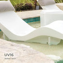 Aqua Outdoors in-Pool DEEP Ledge Chaise Set - Two Chaises - Two Headrest Pillows - Chaise Risers and One Large in Pool Side Table - for ledges 9"-14" inches Deep (White Granite-Navy) by GreenHaven Gardens