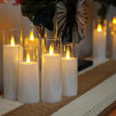 Homemory Pure White Acrylic Flameless LED Candles, Battery Operated With Remote Control and Timer, Electric Fake Candles for Wedding, Home Decor, Set of 9 by CozyNest Decor