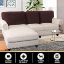 PrinceDeco Sectional Couch Covers Velvet Cushion Covers for Sectional Couch Cushion Covers for Sectional Sofa Separate Sectional Sofa Slipcovers Washable(1 Chaise Back+ 2 Sofa Back,Brown) by CozyNest Decor