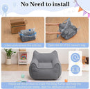HOMMPA Bean Bag Chair for Kids Stuffed Toddler Bean Bag Sofa with Pocket Filler Cat Shaped Bean Bag Chair Boys and Girls Baby Lazy Floor Sofa Chair for Gaming Reading Playing Grey by TinyTreasures Baby Boutique