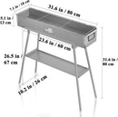 Charcoal Grills Commercial Quality Portable Multiple Size Hibachi BBQ Lamb Skewer Folded Camping Barbecue Grill for Garden Backyard Party Picnic Travel Outdoor Cooking Use(31.6x7.1x5.1 inch) by GreenHaven Gardens