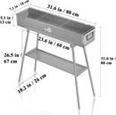 Charcoal Grills Commercial Quality Portable Multiple Size Hibachi BBQ Lamb Skewer Folded Camping Barbecue Grill(31.6x7.1x5.1 inch With Accessories) by GreenHaven Gardens
